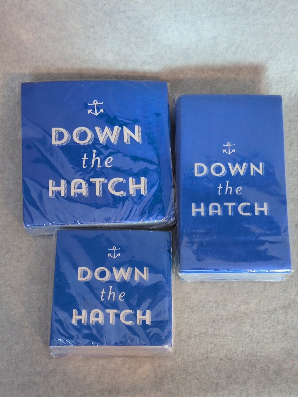 DOWN THE HATCH Blue Party Napkins